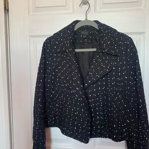 Ann Taylor Black and White Tweed Blazer